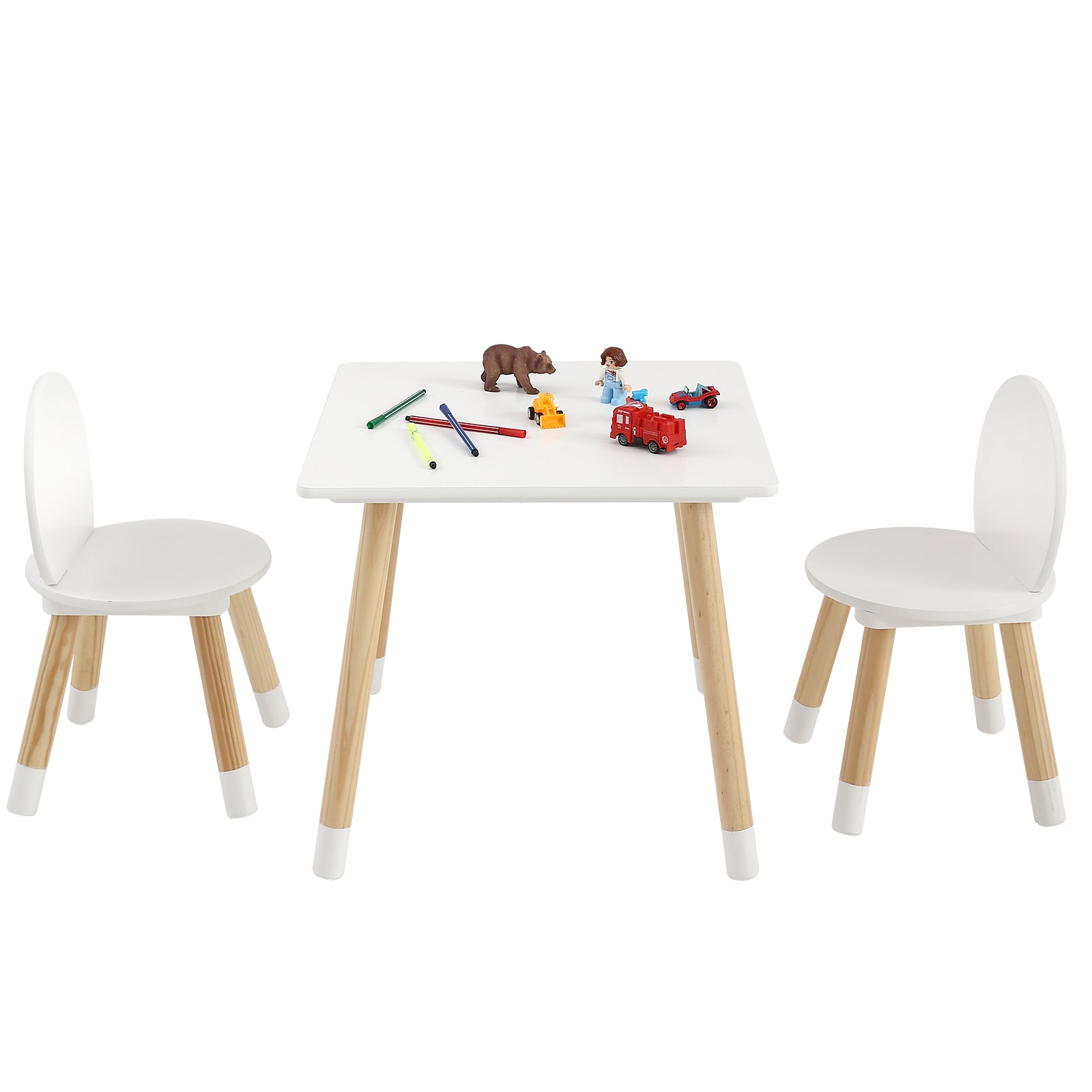 Kids Childrens Table And 2 Chairs Activity Set For Art And Craft_voghion.com
